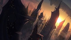 Cityscapes digital art futuristic citylife