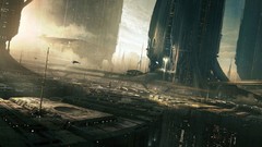 Cityscapes futuristic Downtown digital