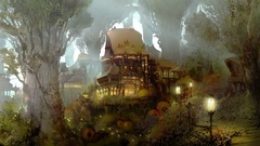 Cityscapes houses fantasy art