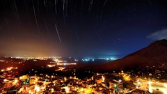 Cityscapes night sky long time exposure