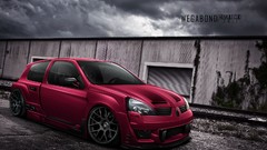 Cityscapes pink cars purple