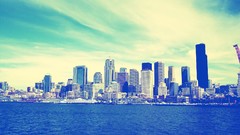 Cityscapes skylines Seattle buildings