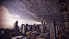 Cityscapes text buildings motivational