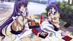Clannad lunch school anime girls school uniforms fujibayashi 
