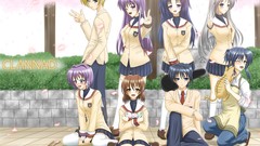 Clannad seifuku sakagami tomoyo furukawa nagisa okazaki tomoya 
