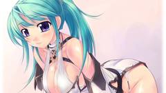 Cleavage bent over green