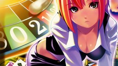 Cleavage green eyes pink