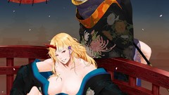 Cleavage horns long hair