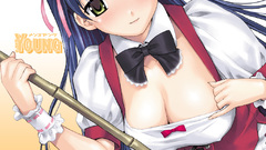 Cleavage undressing green eyes