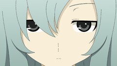 Close-up blue hair long hair anime girls black eyes sankarea 