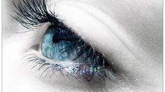 Close-up eyes blue eyes