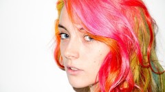 Close-up faces models Chloe Norgaard