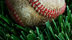 Close-up grass baseball