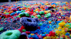 Close-up multicolor cereal crushed