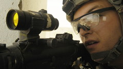 Close-up scope soldiers