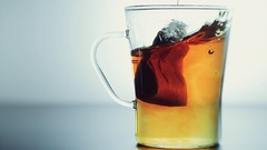 Close-up studio tea bag artistic