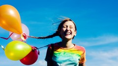 Closed eyes Balloons children