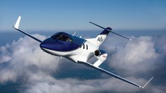 Clouds Aircraft flying skyscapes hondajet