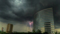 Clouds architecture storm buildings