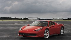 Clouds Auto cars Ferrari gray skies