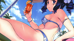 Clouds bikini blue eyes