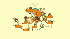 Clouds Birds Technology rainbows