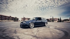 Clouds cars skyscapes Volkswagen Golf GTI