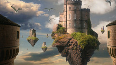 Clouds Castles flying Birds