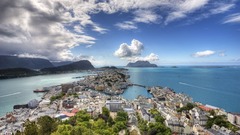 Clouds cityscapes buildings Norway
