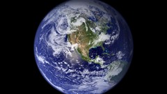 Clouds continents Earth planets galaxies outer space