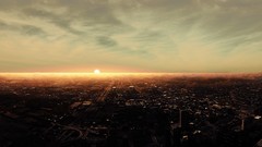 Clouds dawn Chicago cities skies cityscapes mur