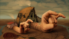 Clouds deserts houses fingers