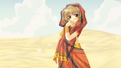 Clouds dust dress anime girls brunettes heterochromia lasty 