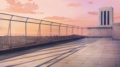 Clouds fences buildings tiles skies rooftops Hotch Kiss