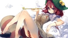 Clouds glasses white background Bells hats red eyes skirts 