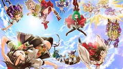 Clouds hats parody Dragon Ball red eyes Ribbons falling blondes 