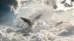 Clouds here Whales can hurt skies humans digital art fantasy 