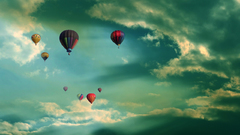 Clouds hot air balloons
