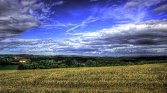 Clouds Landscapes fields blue