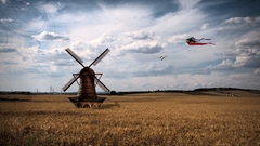 Clouds Landscapes kite windmills