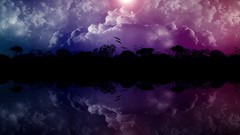 Clouds Landscapes Trees Stars