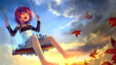 Clouds leaves skirts outdoors