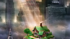 Clouds magic modern greenhouse cityscapes new york city Photo 