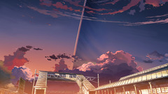 Clouds Makoto Shinkai train