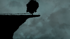 Clouds minimalistic Trees dark