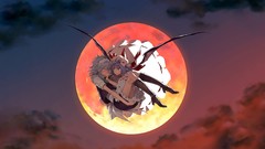 Clouds moon wings dress hats Vampires pendant flying red eyes 