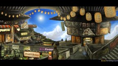 Clouds morning Anime paintings drawings cityscapes perspective