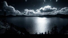 clouds nature Lake monochrome landscape Crater Lake (Oregon)
