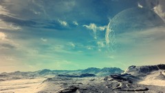 Clouds planets moon wastelands