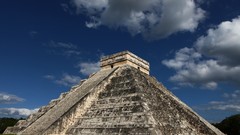 Clouds pyramids architecture ancient skyscapes mayan Chichén 